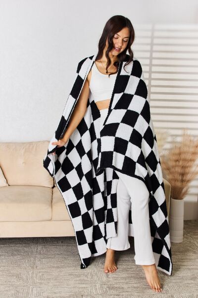 Cuddley Checkered Decorative Throw Blanket - T - 6 COLORS -