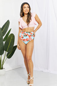 Thumbnail for Floral Ruffled High Waist Bikini Set - T - 2 PCS. - 2 COLORS -