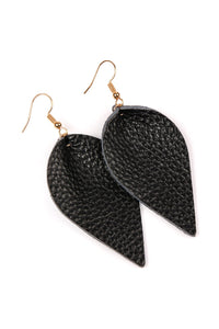 Thumbnail for Teardrop Shape Pinched Leather Earrings - 18 COLORS -