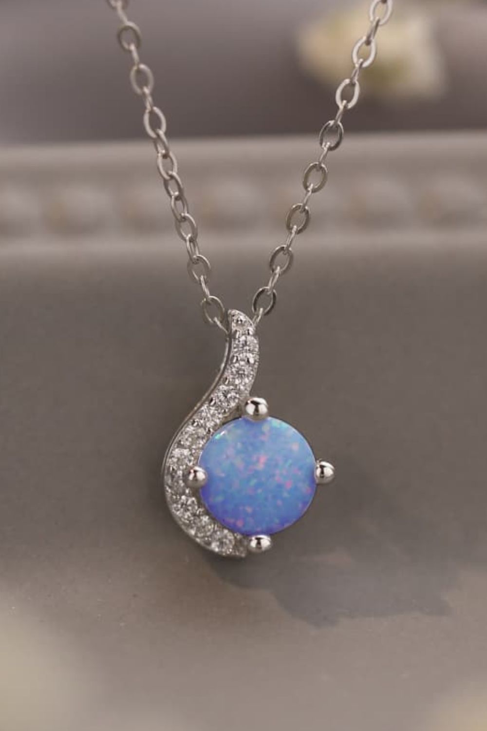 Sweet Beginnings Opal Pendant Necklace - T - 2 COLORS -