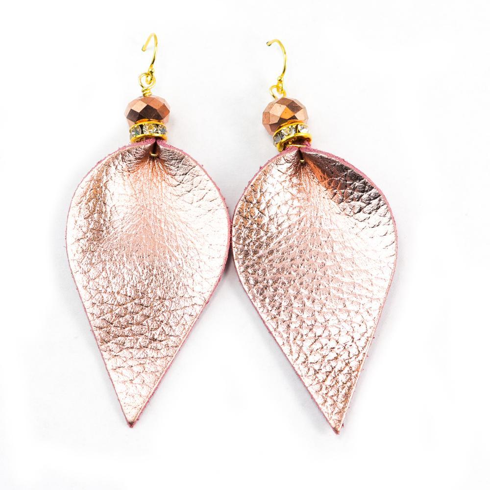 Christy Jean - Alice Leather Drop Earrings in Sterling Silver -