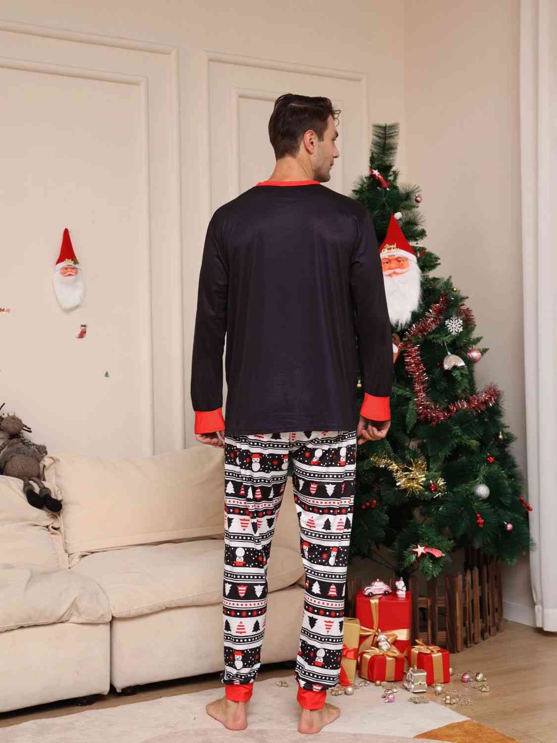 MEN Full Size Graphic Top and Pants Set - T -