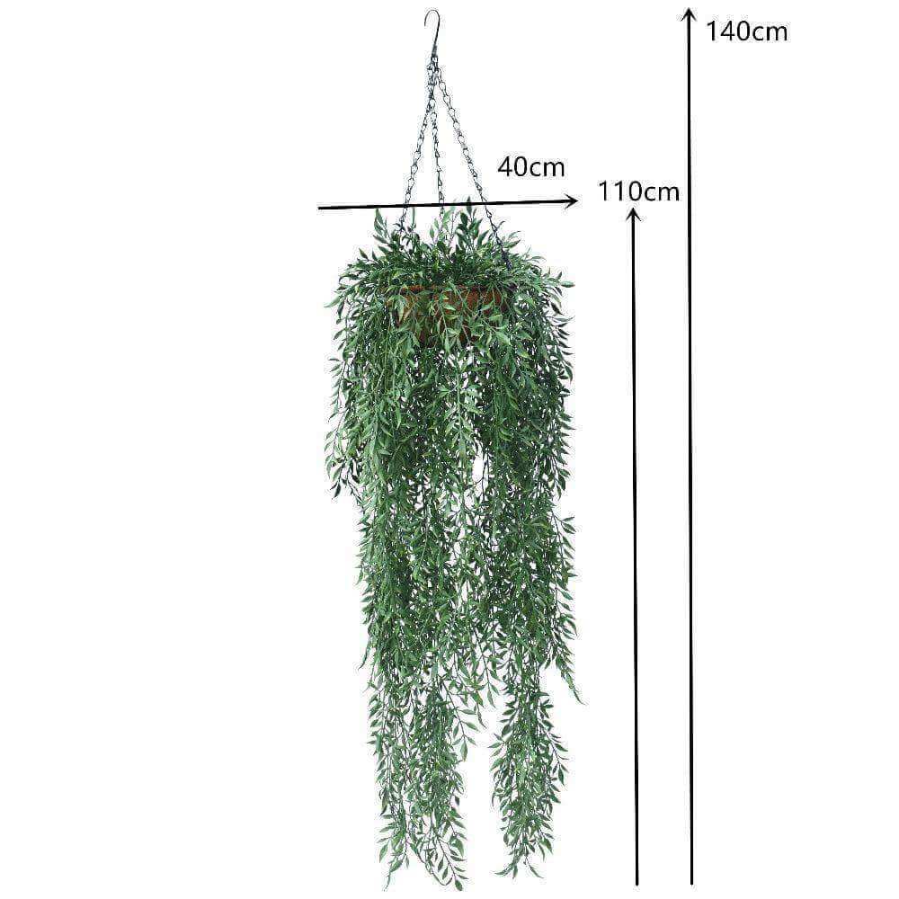 110cm UV Potted Fern Artificial Hanging Basket (Indoor / Outdoor) -