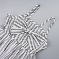 Thumbnail for Striped Bow Detail Spaghetti Strap Dress - T - 5 SIZES - 1 COLOR -