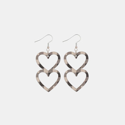 Cutout Heart Shape Wood Earrings - T - 3 COLORS -