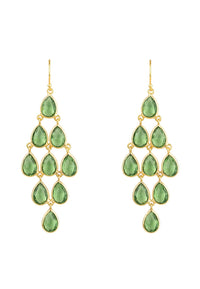 Thumbnail for LATELITA - Erviola Gemstone Cascade Earrings Gold Peridot -