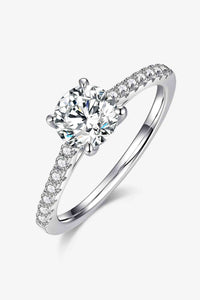 Thumbnail for 1 Carat Moissanite 925 Sterling Silver Side Stone Ring