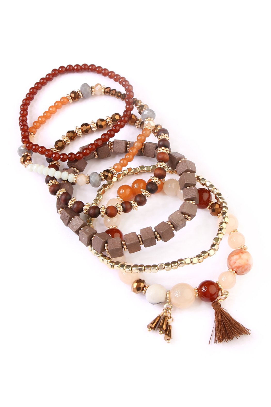 Riah Fashion - Charm Stack Bracelet - 4 COLORS -