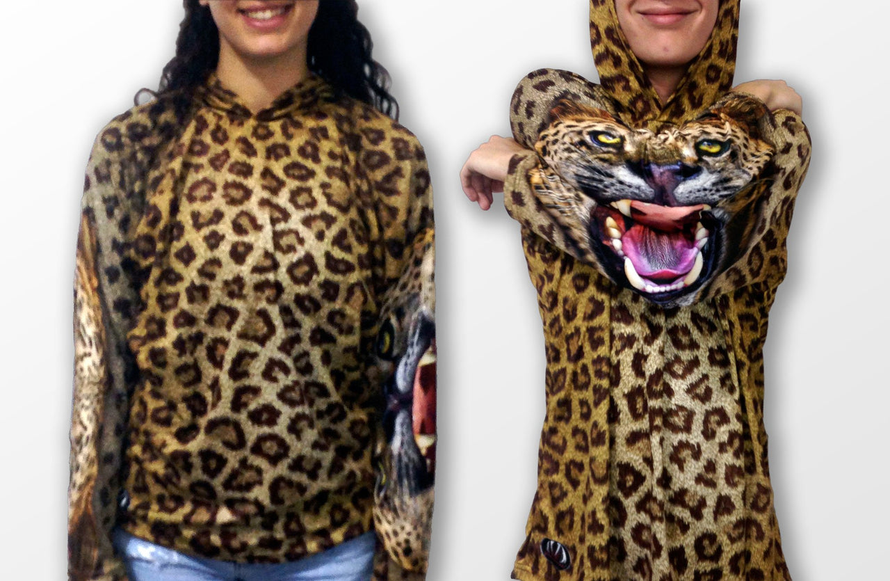 Mouthman - LEOPARD Hoodie Chomp Shirt - ADULT SIZES AVAILABLE - 12 SIZES -