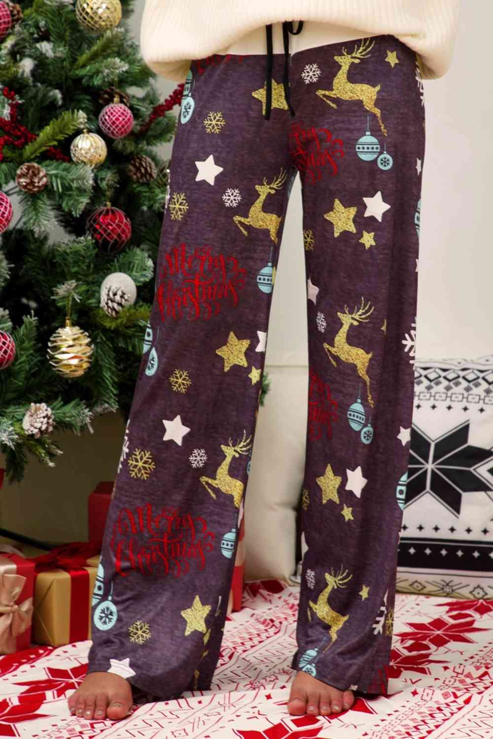 Christmas Straight Leg Pants - T - 3 COLORS -