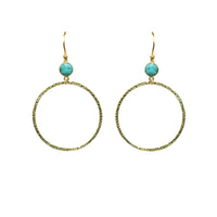 Thumbnail for Gena Myint - Amazonite Bezel Circle Earrings -