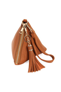 Thumbnail for Riah Fashion - Pyramid Shape Tassel Wristlet Leather Bag - 15 COLORS -