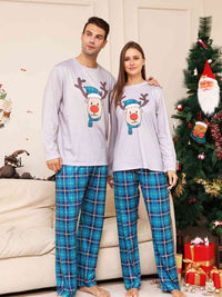 Thumbnail for WOMEN Full Size Rudolph Graphic Long Sleeve Top and Plaid Pants Set - T -