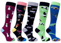 Thumbnail for Women's Wildlife Knee High Socks Set - 5 PACK -