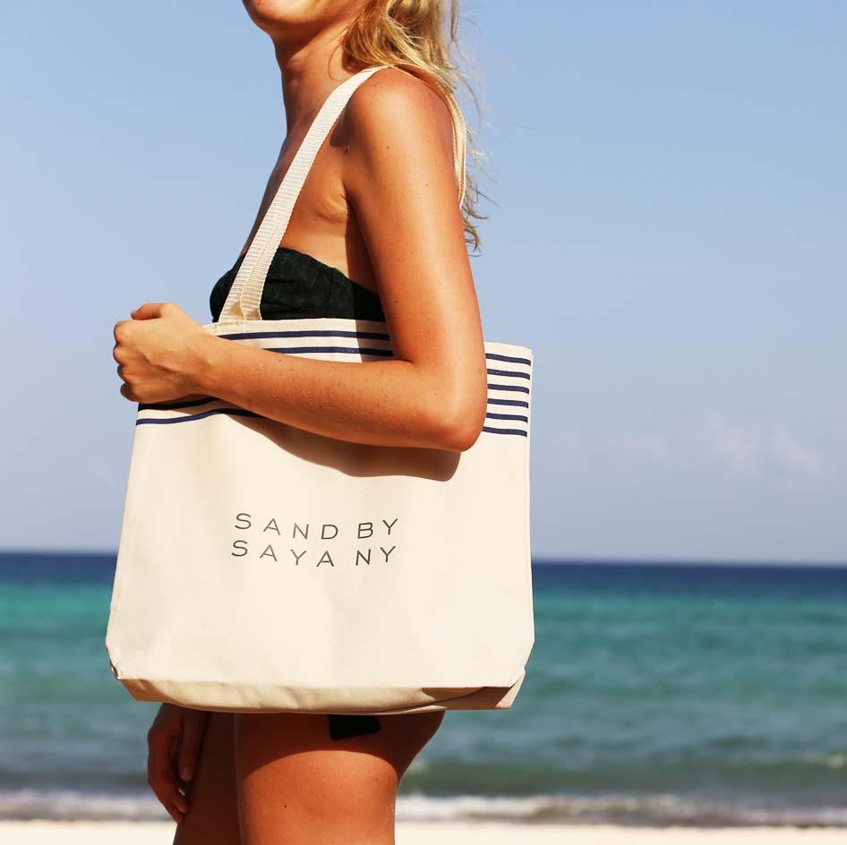 SAND BY SAYA N.Y. - Stripe Beach Tote - 1 COLOR -