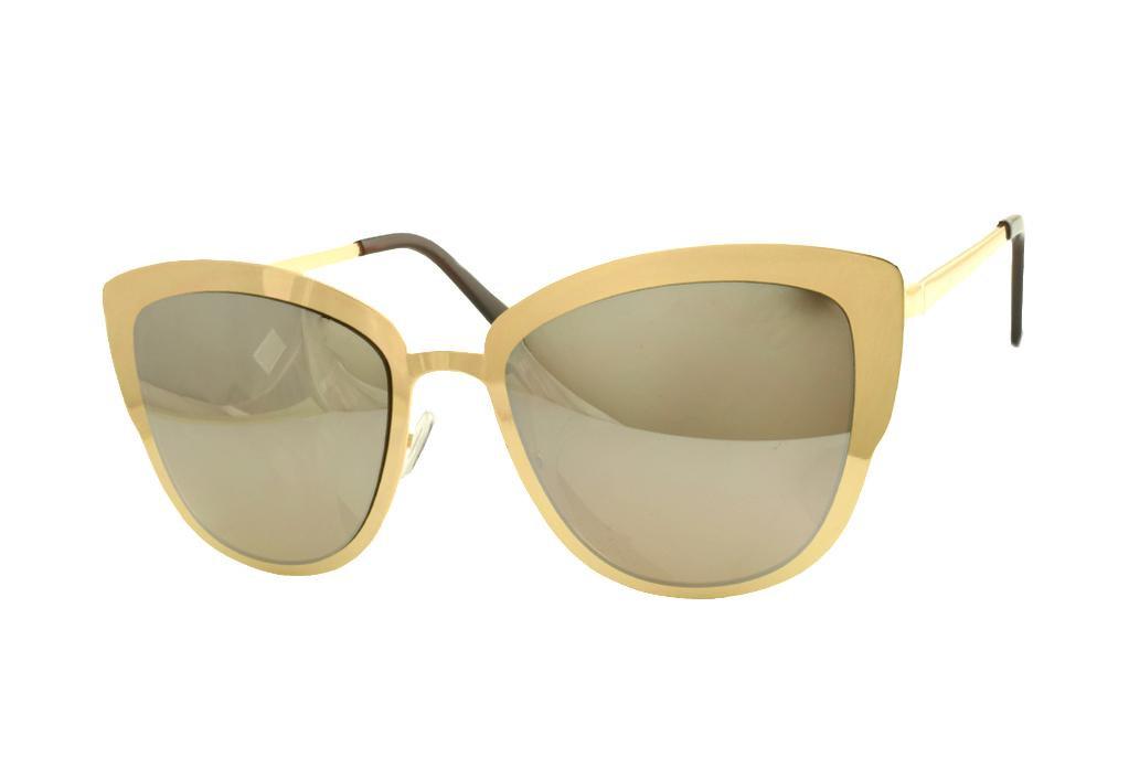 Gold Metal Mirror Sunglasses - 1 COLOR