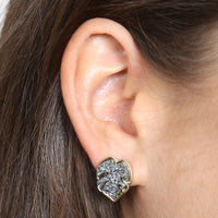 Thumbnail for Metal Druzy Palm Leaf Post Earrings - 5 COLORS -