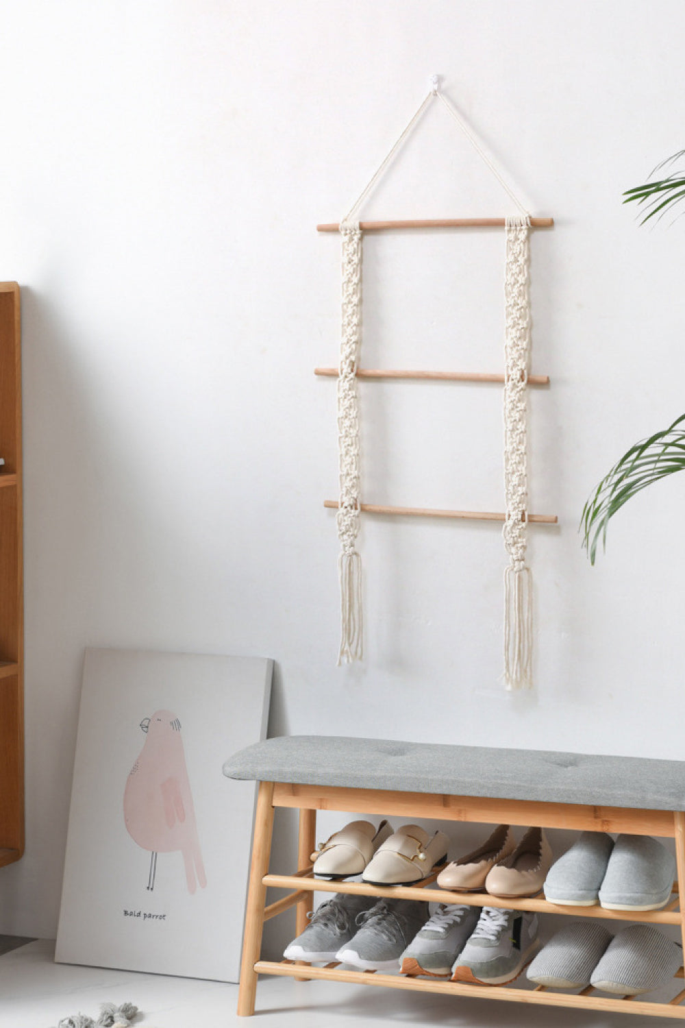 Macrame Ladder Wall Hanging - 33.5" X 19.7" - T - 1 COLOR -