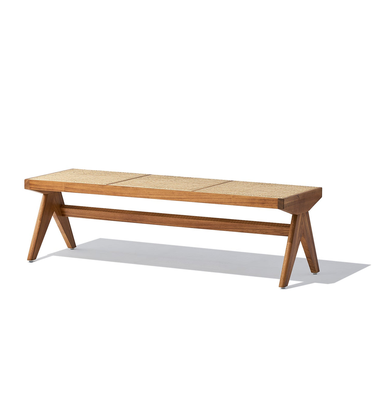 GFURN - Célia Bench - Walnut & Natural Rattan -