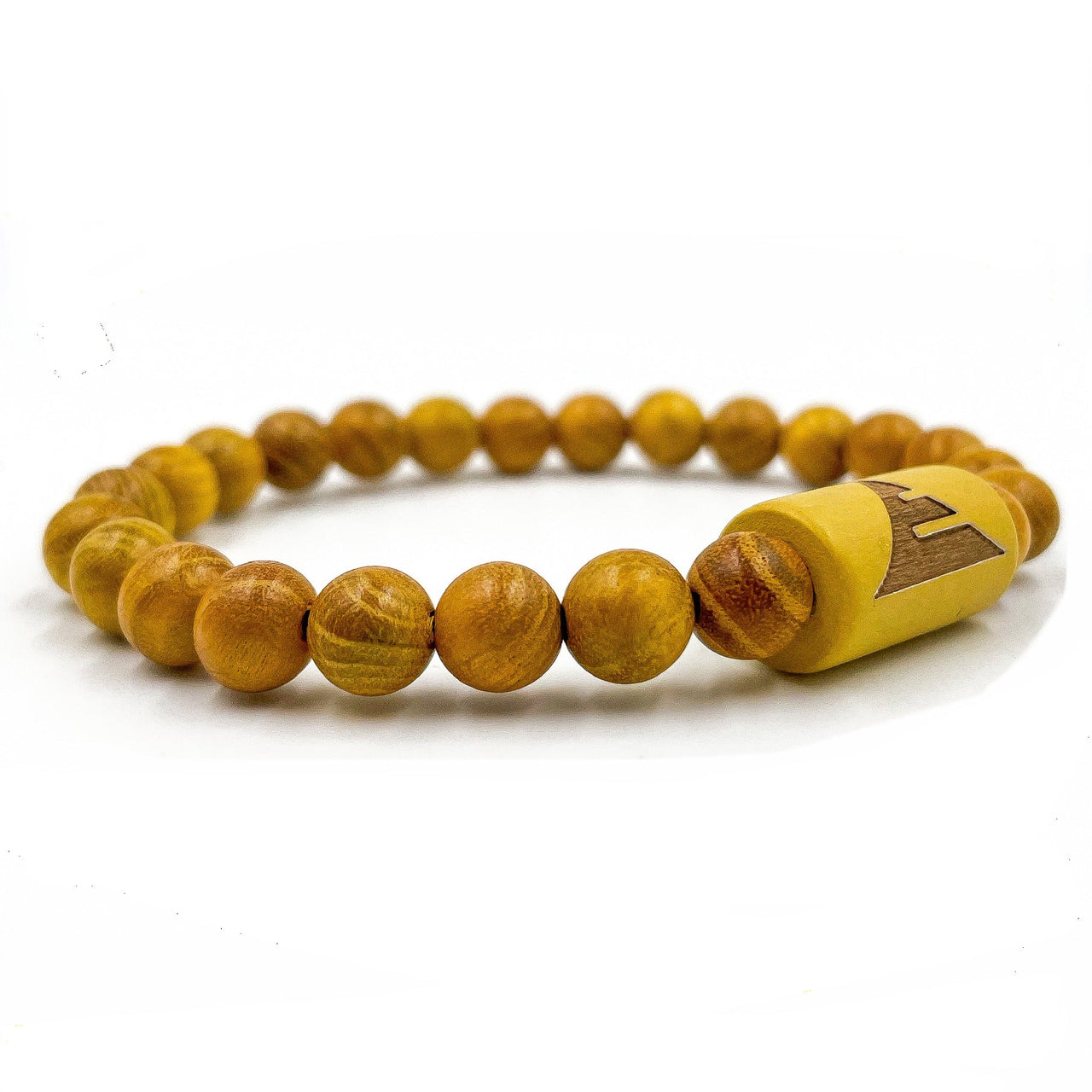 Solid - Yellow Sandalwood Mala Beaded Bracelet -