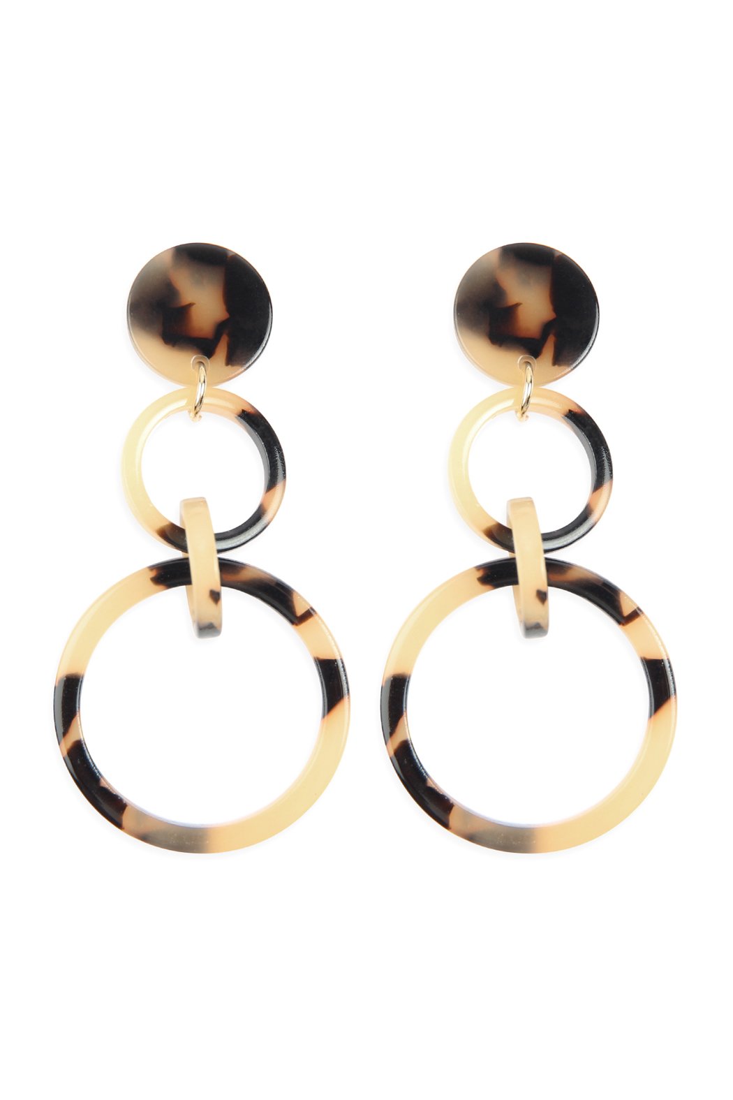 Linked Hoop Acetate Dangle Earrings - 7 COLORS -