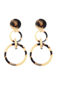 Thumbnail for Linked Hoop Acetate Dangle Earrings - 7 COLORS -