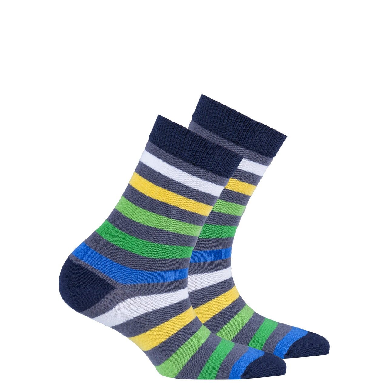 Kids Grey Emerald Stripe Socks - 1 COLOR -