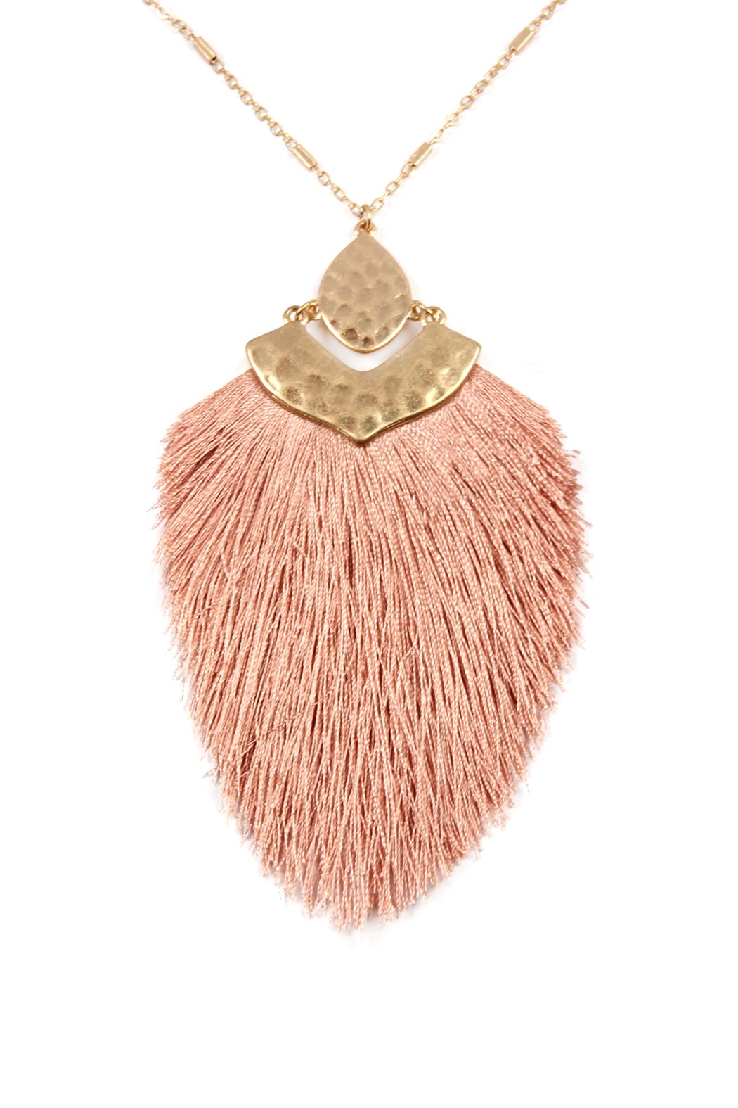 Arrow Shaped Tassel Pendant Linked Necklace - 10 COLORS -