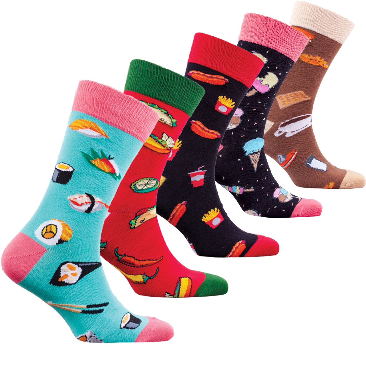 Men's Faster Food Socks - 5 PACK -