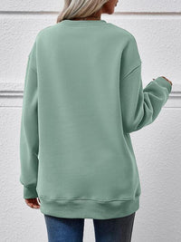 Thumbnail for Graphic Round Neck Dropped Shoulder Sweatshirt - T - 9 COLORS -