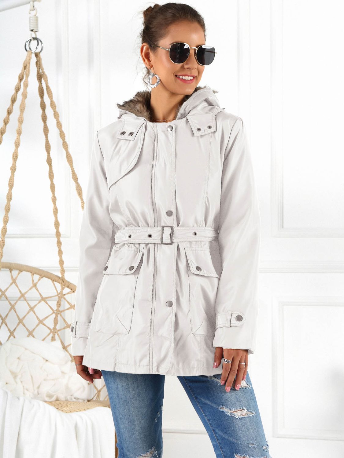 Full Size Hooded Jacket with Detachable Liner (Three-Way Wear) - T - 3 COLORS -