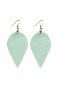 Thumbnail for Teardrop Shape Pinched Leather Earrings - 18 COLORS -