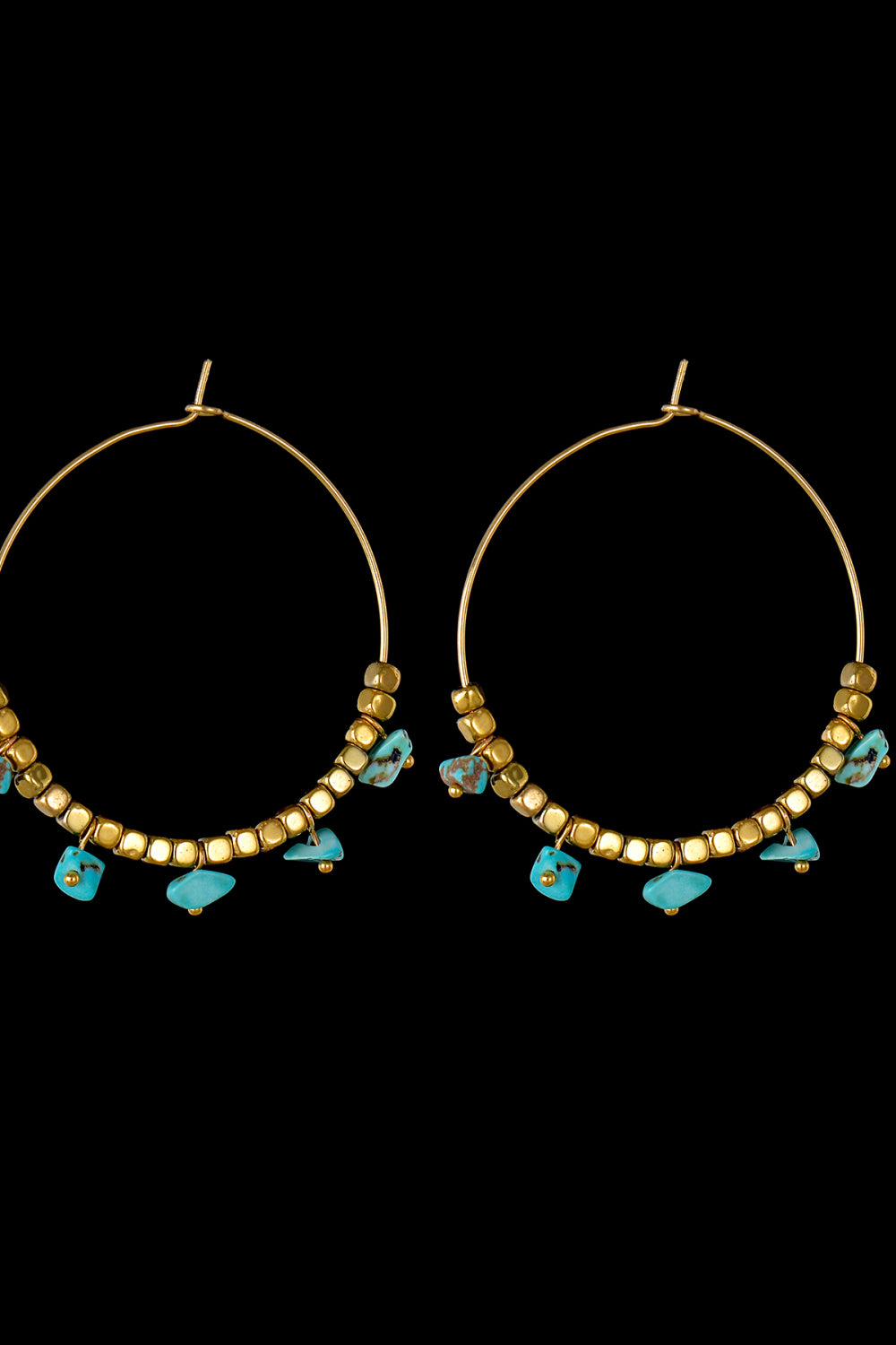 Turquoise Stainless Steel Hoop Earrings - T - 5 COLORS -