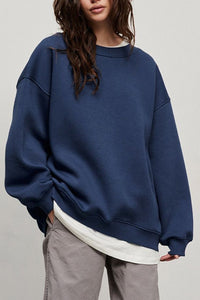 Thumbnail for Oversize Round Neck Dropped Shoulder Sweatshirt - T - 10 COLORS -