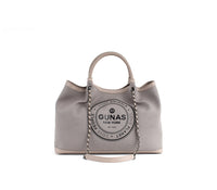 Thumbnail for GUNAS NEW YORK - RUTH - Grey Vegan Canvas Tote / comes with make-up bag & dust pouch - 1 COLOR -