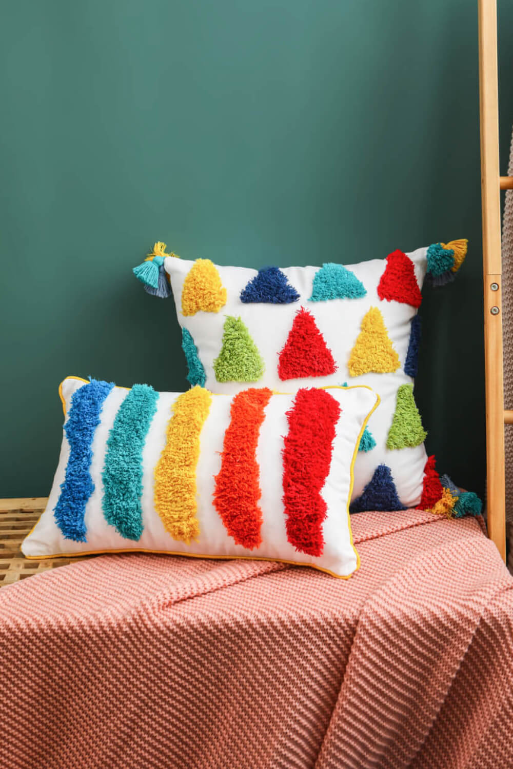 Multicolored Decorative Throw Pillow Case - T - 6 DESIGNS -