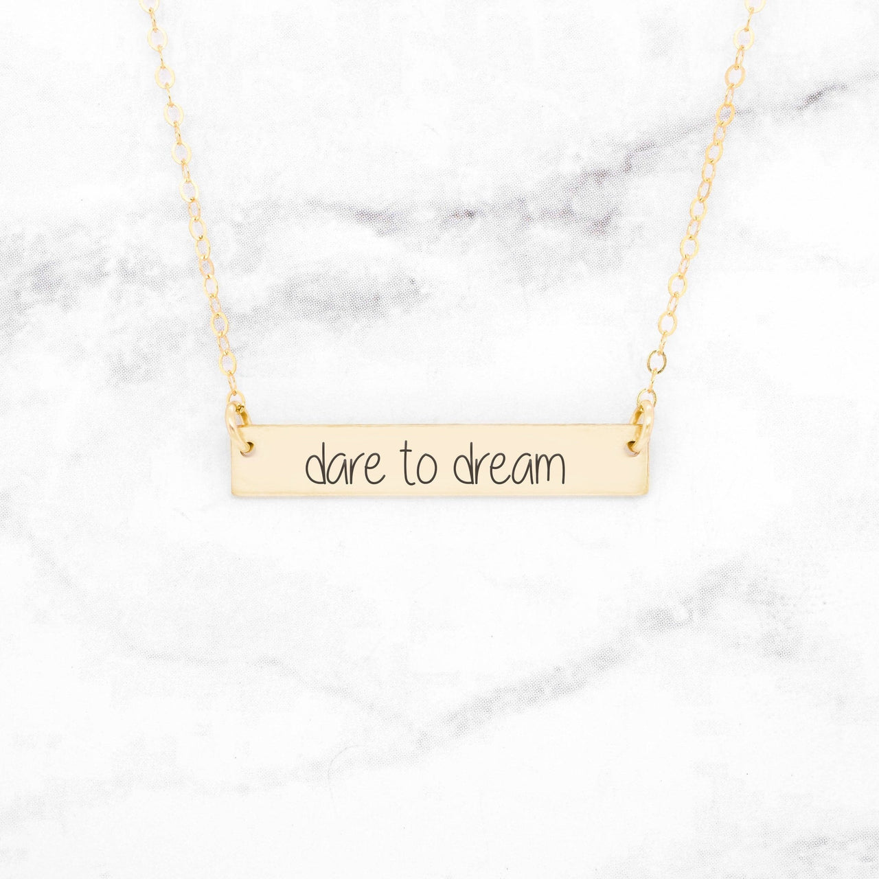 Dare to Dream - Sterling Silver Bar Necklace -