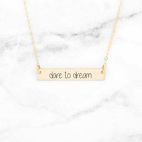 Thumbnail for Dare to Dream - Rose Gold Bar Necklace -