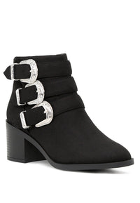 Thumbnail for London Rag - Goth Big Buckle Ankle Boots - 1 COLOR -