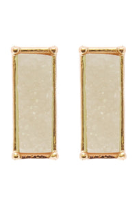 Thumbnail for Riah Fashion - Druzy Square Geometric Post Earrings - 4 COLORS -