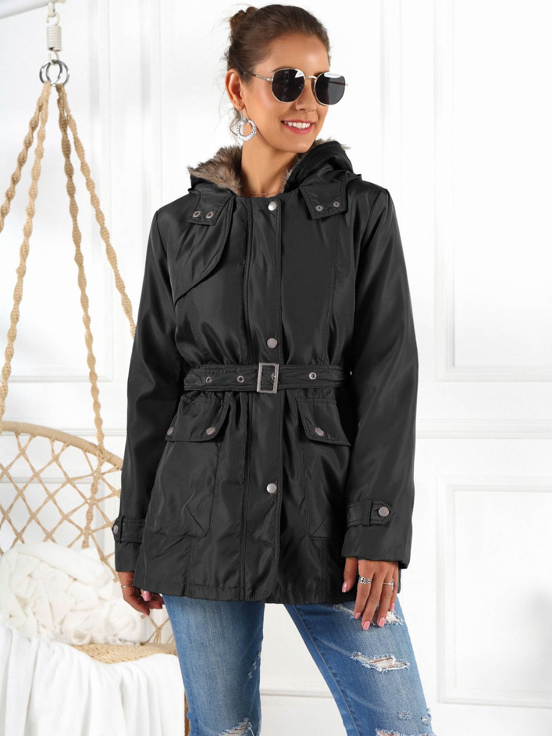 Full Size Hooded Jacket with Detachable Liner (Three-Way Wear) - T - 3 COLORS -