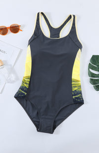 Thumbnail for Color Block Cut-out Racerback One-piece Swimsuit - K - 3 COLOR SCHEMES -