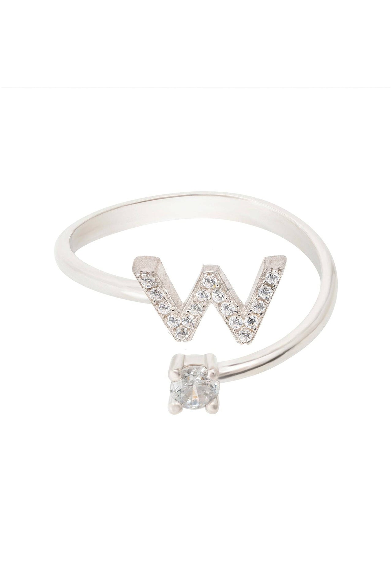 Initial Ring Silver W -