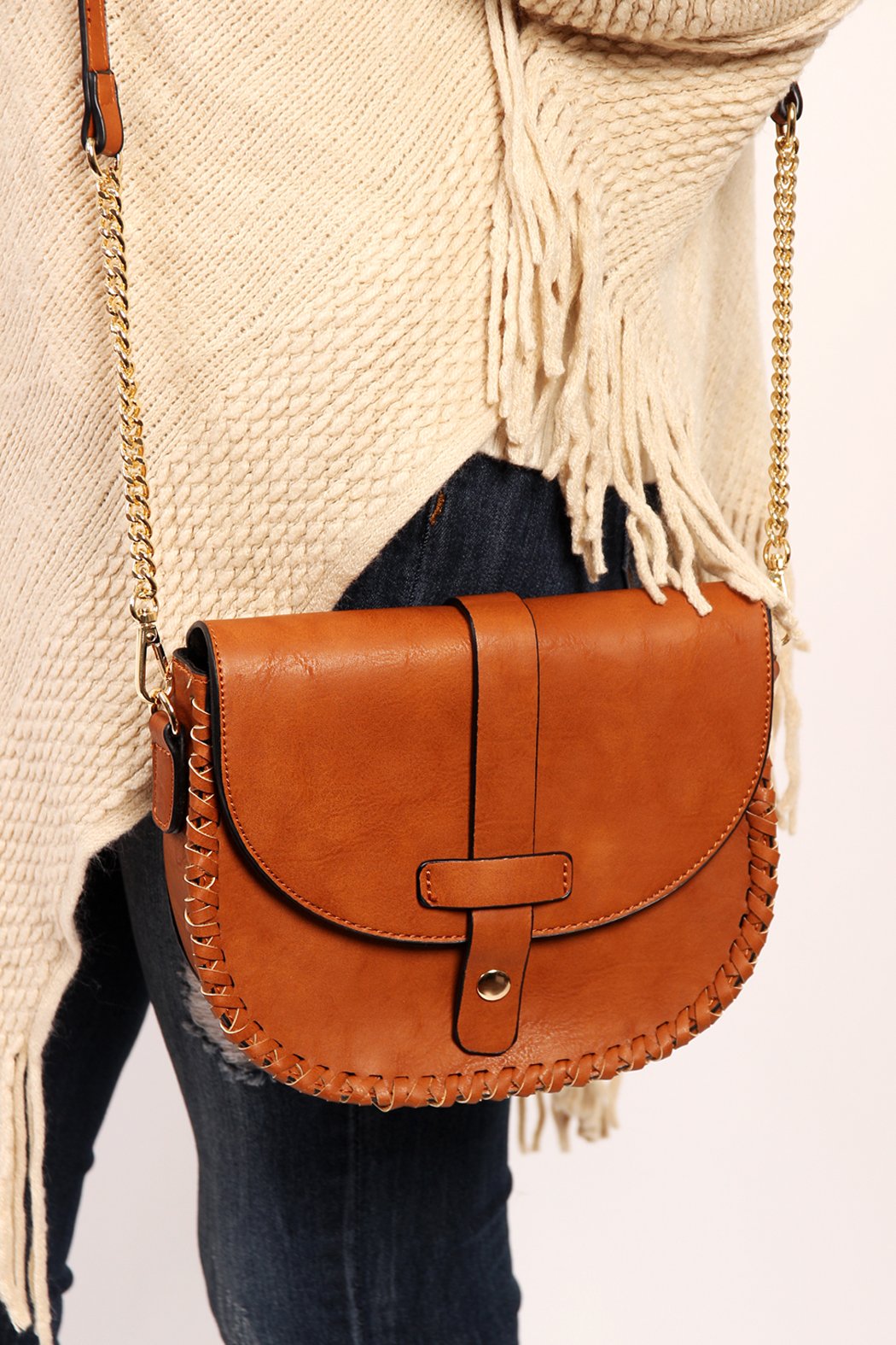 Riah Fashion - Faux Leather Crossbody Bag - 5 COLORS -