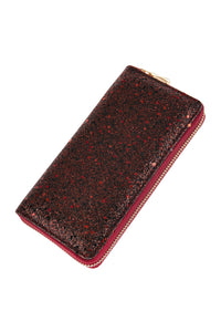 Thumbnail for Metallic Colored Leather Single Zipper Wallet - 6 COLORS -