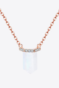 Thumbnail for Natural Moonstone Chain-Link Necklace - T - 2 FINISHES -