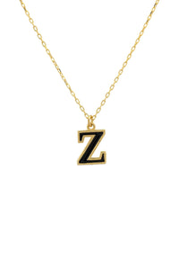 Thumbnail for Initial Enamel Necklace Gold Z -