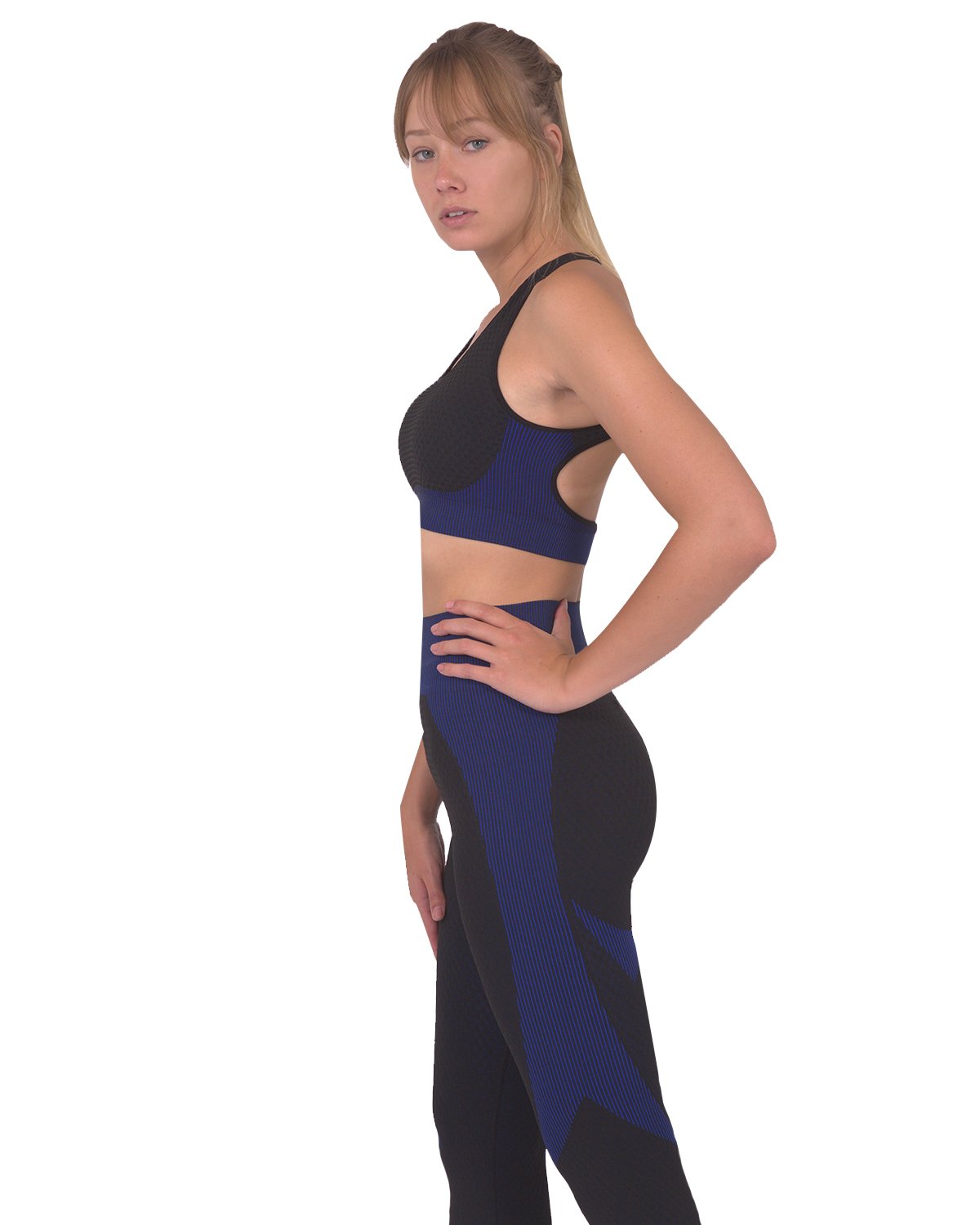 Savoy - Trois Seamless Sports Bra - Black With Navy - 1 COLOR -