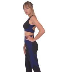 Thumbnail for Savoy - Trois Seamless Sports Bra - Black With Navy - 1 COLOR -