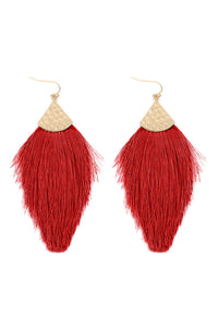 Thumbnail for Thread Tassel Drop Earrings - 15 COLORS -